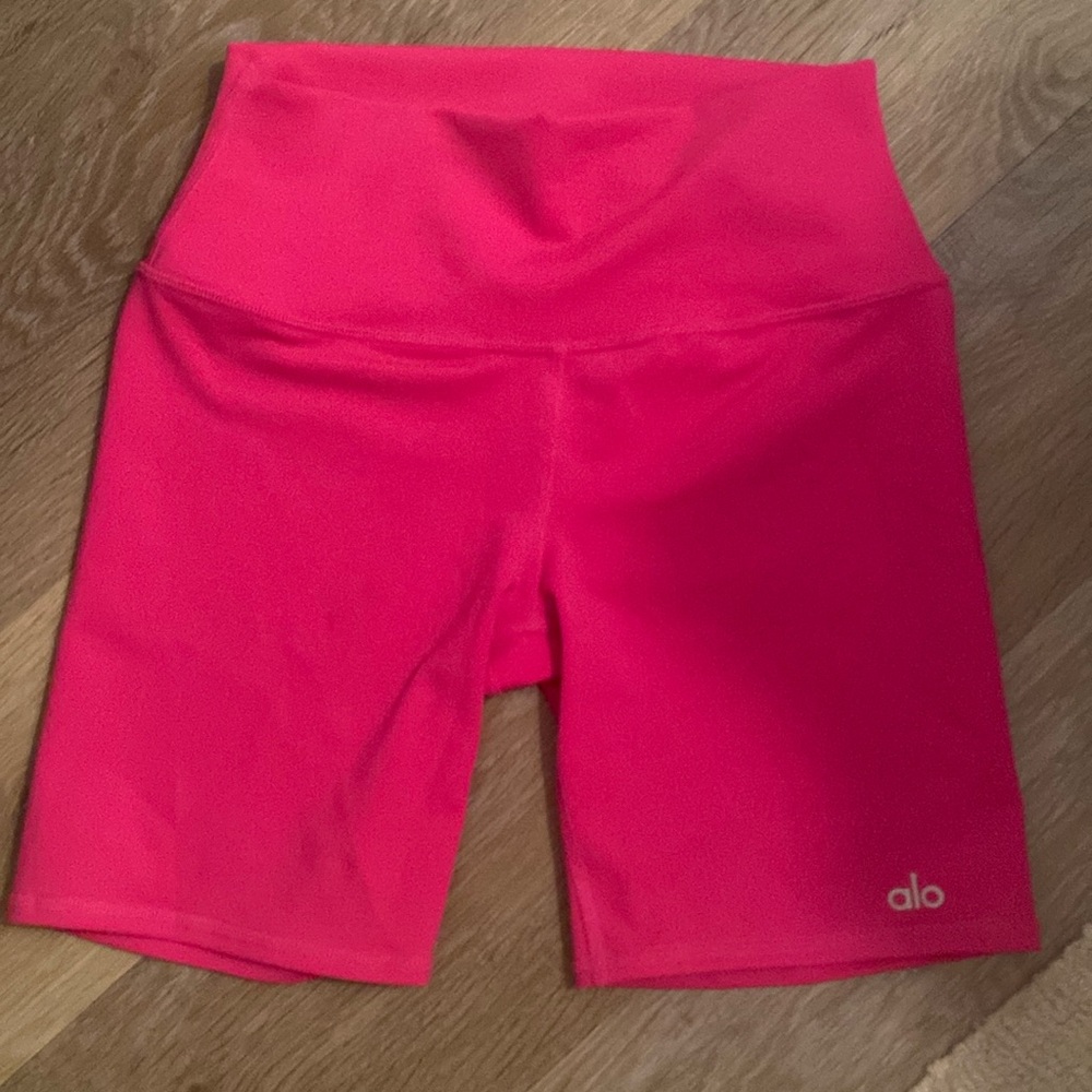 Alo hot pink yoga shorts